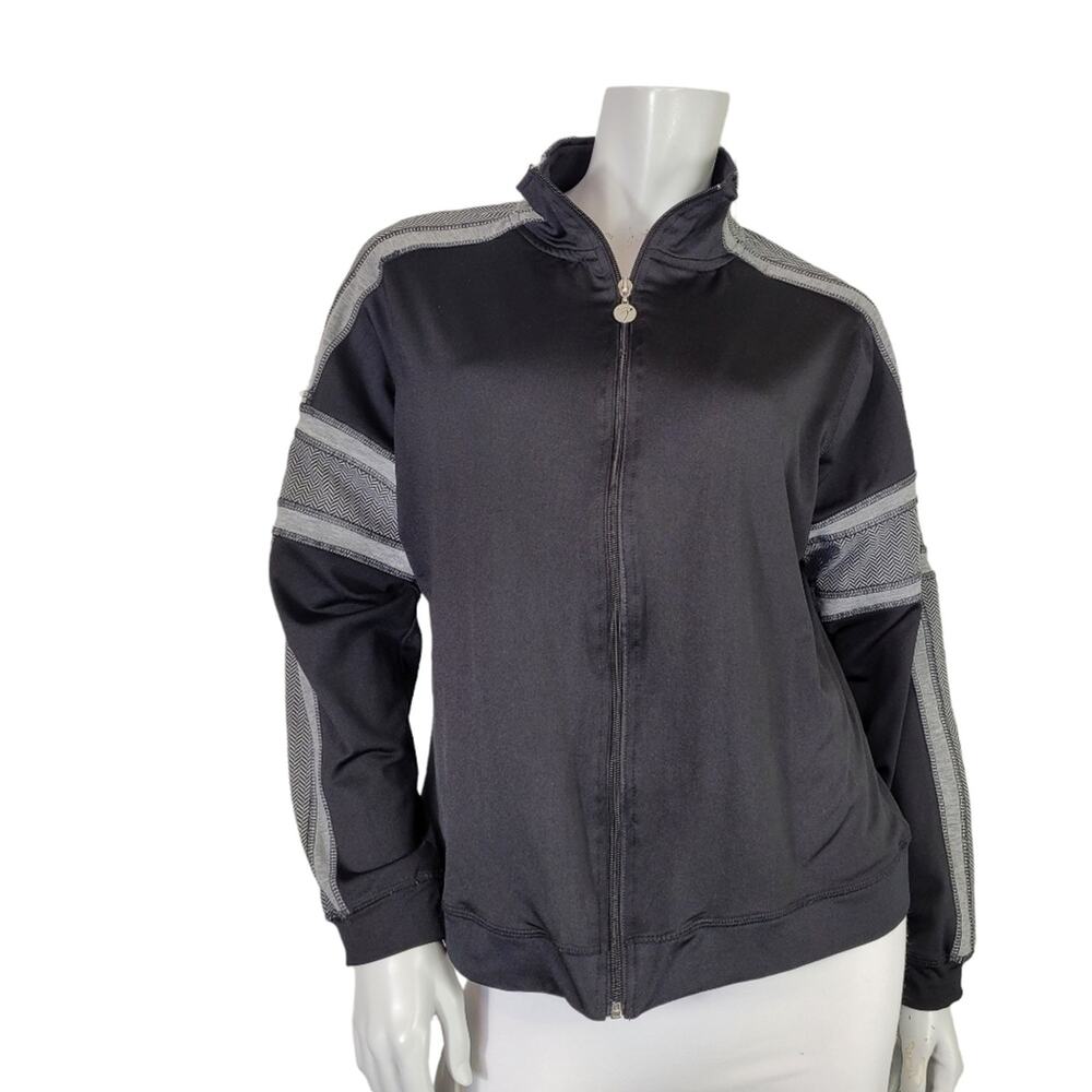 IACTIVE WMS LG Sweatshirt Full Zip Black & Grey Athleisure